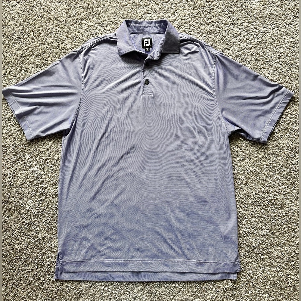 FOOTJOY Purple With White Stripes Men’s Large Tall Golf Polo Shirt